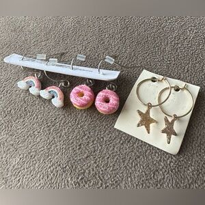 Earrings Rainbow Star Donut